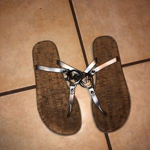 Michael Kors Gray Silver Sandals Size 7